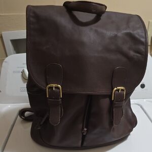 Coach LARGE Dark Brown Leather Backpack